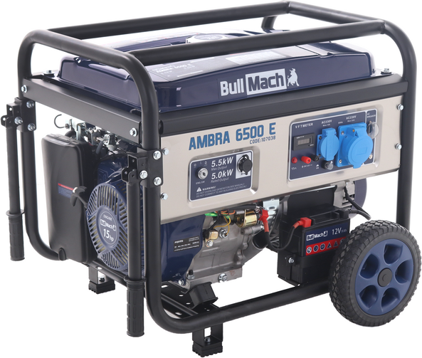 BullMach AMBRA 6500 E - Groupe électrogène 5.5 Kw monophasé - Version à chariot