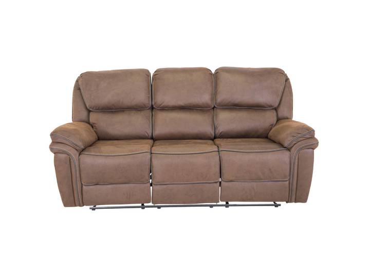 Livetastic 3-Sitzer-Sofa, Braun, Schwarz, 206x96x98 cm, Wohnzimmer, Sofas & Couches, Sofas, 3-Sitzer Sofas