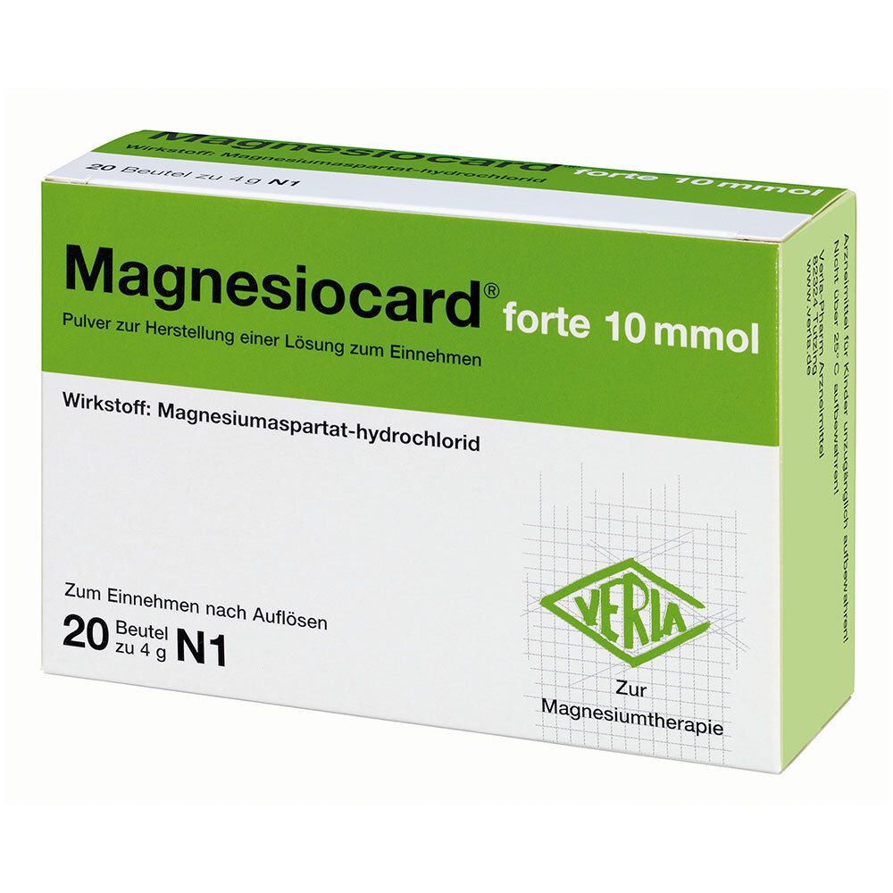 Magnesiocard forte 10 mmol Plv.z.Her.e.Lsg.z.Einn. 20 St Pulver zur Herstellung einer Lösung zum Einnehmen