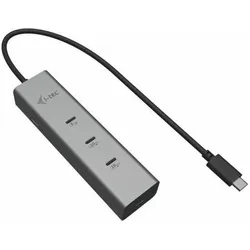 i-tec USB-C Charging Metal HUB 5port with USB-C video 8K + Power Delivery 85W (USB-C, 5 Ports), Dockingstation + USB Hub, Silber