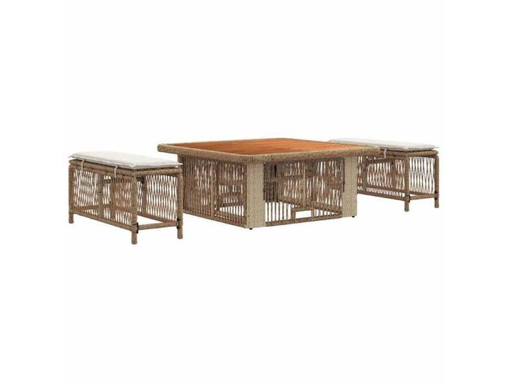NEUF Meuble DE Jardin - Ensemble de salle à manger pour jardin - 3 pcs - Beige et crème - 100 x 100 x 71 cm 903868
