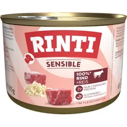 RINTI Sensible 185g Dose Hundenassfutter 12 x 185 Gramm Rind & Reis