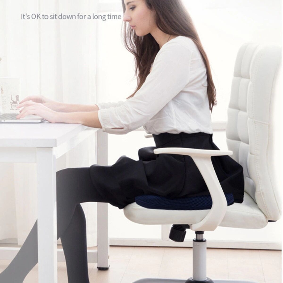 INF Sitzkissen zur Druckentlastung mit 4D atmungsaktivem Mesh und Memory-Schaum – Ergonomische 3D-Kontur, Grau