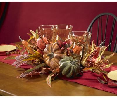 Nearly Natural Harvest Triple Candelabrum Silk Plant