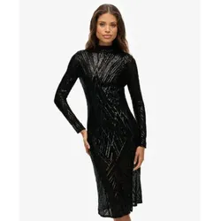 Superdry für Damen. W8012034A Offenes Kleid schwarz (M), Party, Polyester, Langarm
