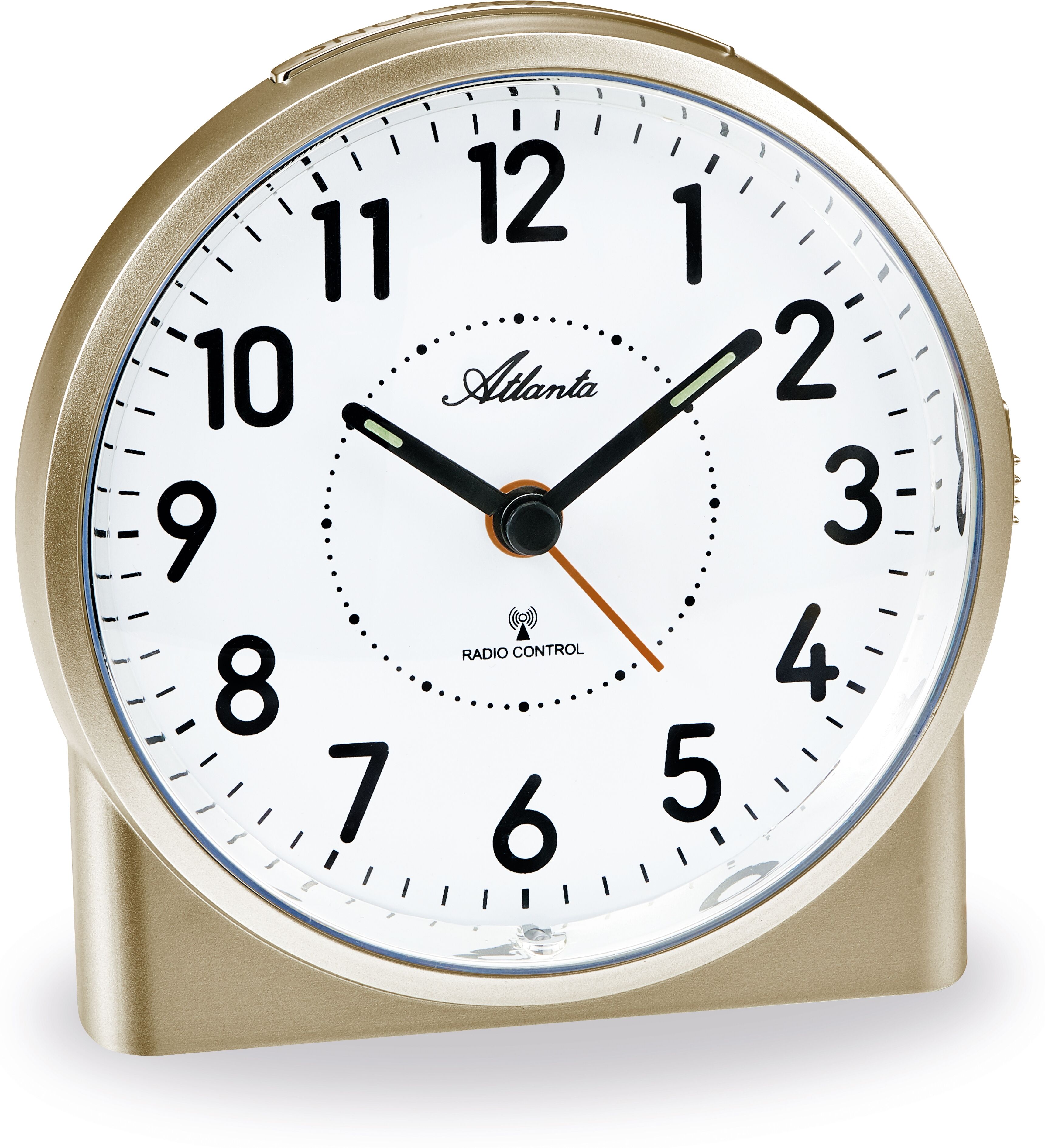 Funkwecker ATLANTA, goldfarben, Wecker, Funkwecker, Wecker, Beleuchtung, Weckwiederholung, Geschenkidee