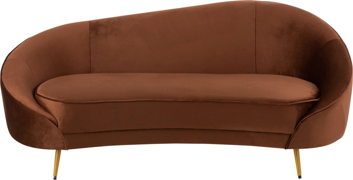 J-Line sofa Elisabeth bruin textiel en metaal