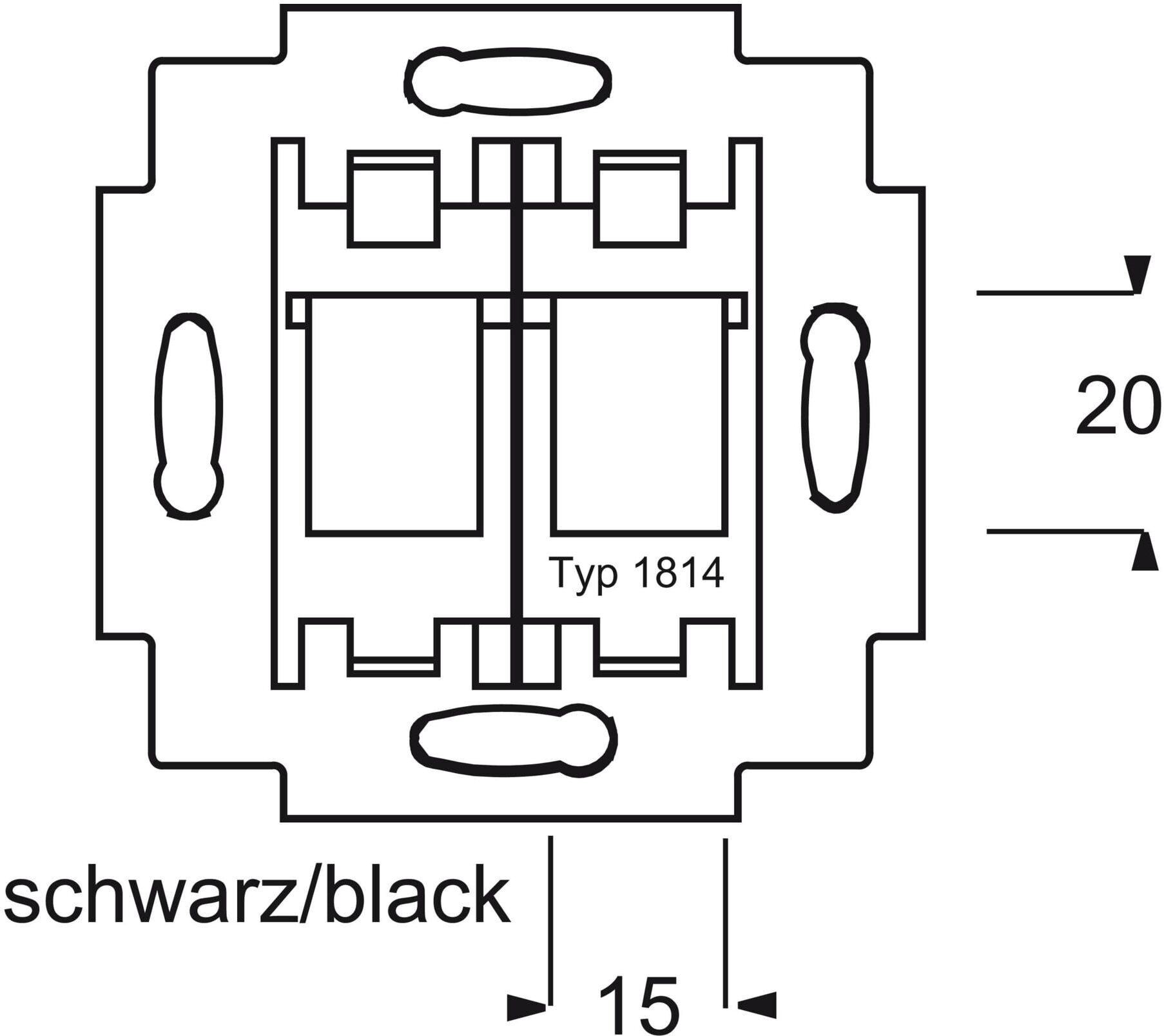 Busch-Jaeger Tragring f.Modular-Jack schwarz. Sockel 1814 (2CKA001753A8063)