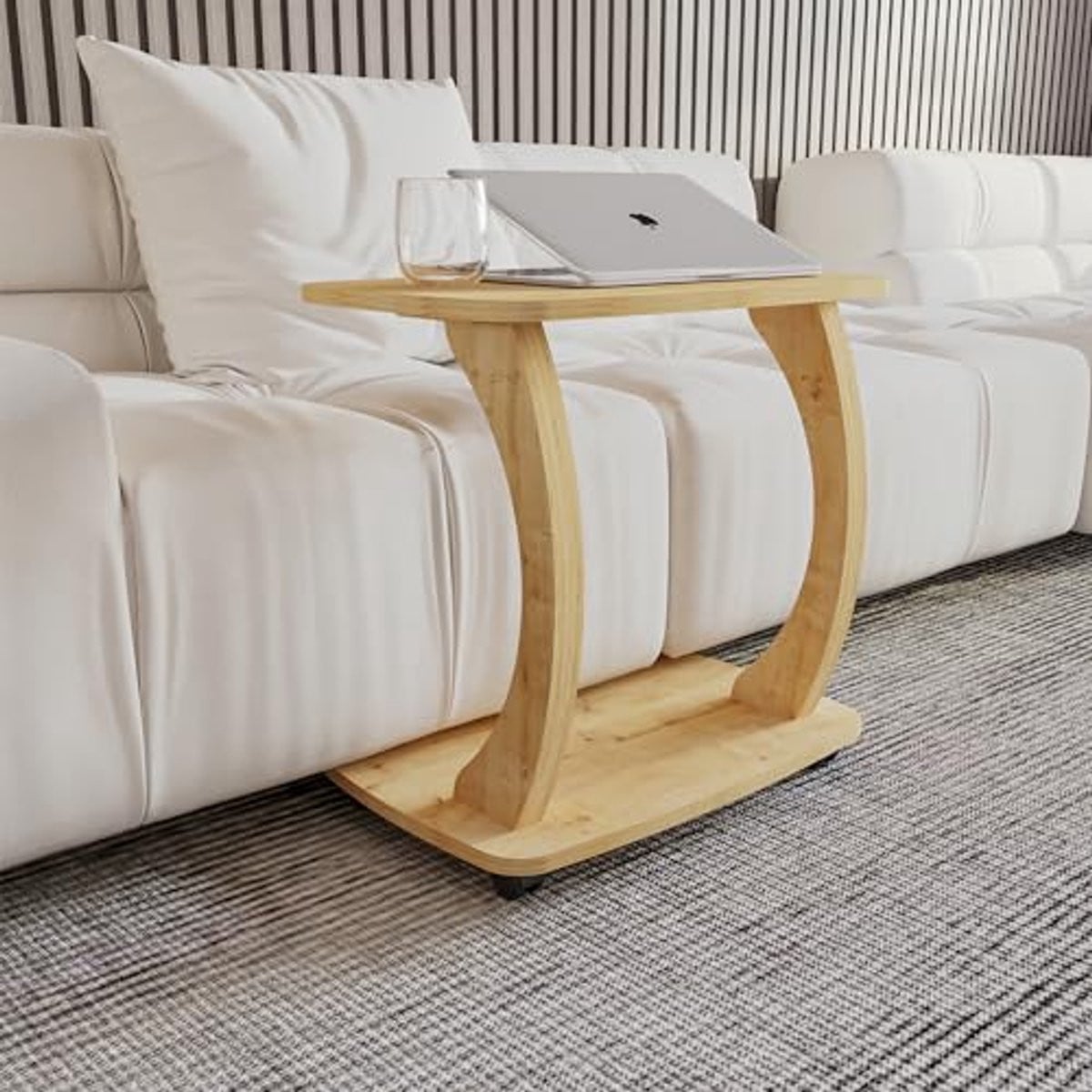 Stijlvolle ronde salontafel in eiken look