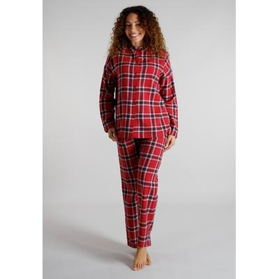 Schlafanzug TOM TAILOR, Damen, Gr. 36, rot (rot, mittel, karo), Obermaterial: 100% Baumwolle, Homewear-Sets Schlafanzug