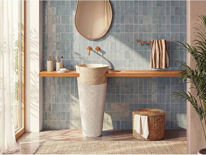 Standwaschbecken - Marmor - Cremefarben - LANTA