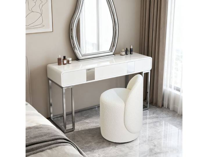 Chaise ronde moderne avec dossier incurvé chaise confortable et douce appartement salon et chambre à coucher