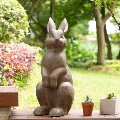 "Glitzhome 22""H MGO Standing Rabbit Figurine Garden Statue"