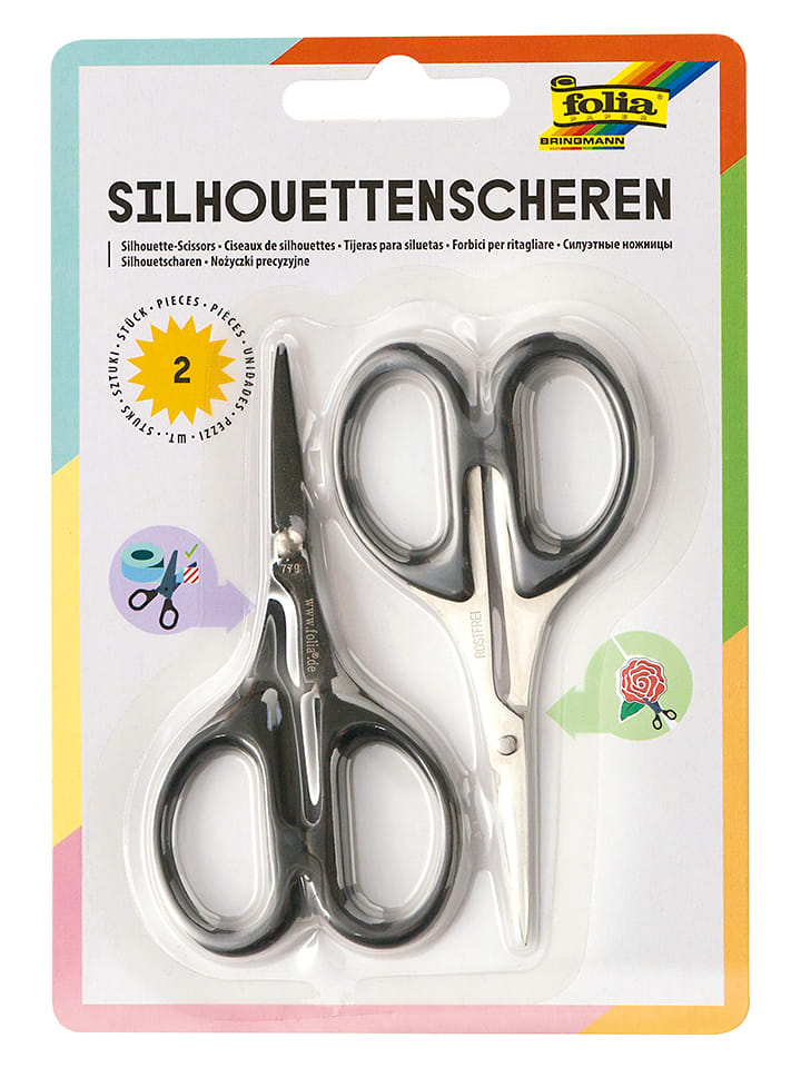 folia PAPER 2er-Set: Silhouettenscheren in Schwarz - (L)10,5 cm - onesize