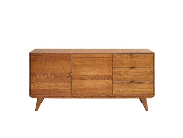 Buffet bas rétro en bois 2 portes et 3 tiroirs l160 bronze