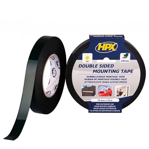 AGHASA HPX-DM1910 Dubbelzijdige PE-schuim tape, zwart, 19 mm x 10 m