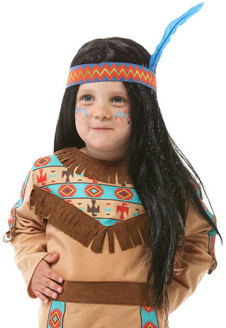 Kinder-Perücke "Indianer", schwarz