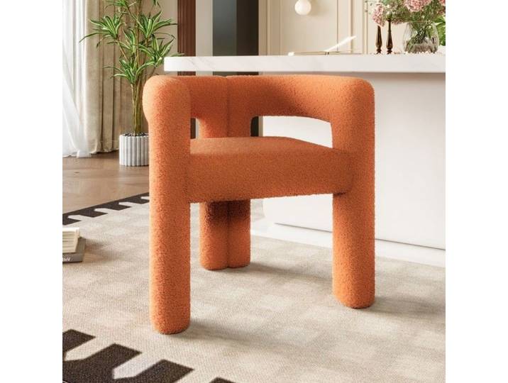 O.Ye Fauteuil Ergonomique Velours Premium Orange - Confort Optimal Et Design Unique - Montage Rapide - Idéal Salon Et mult FAUTEUIL