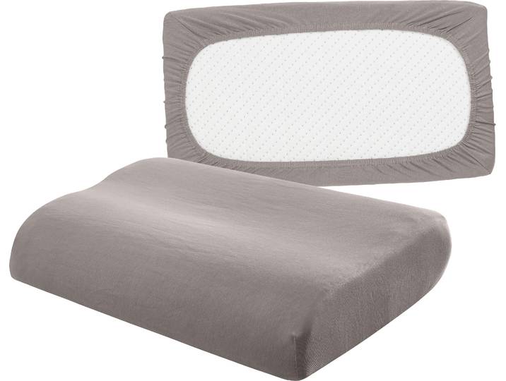 Kissenbezug BELLANA Universal Jersey , grau (taupe), B:80cm L:40cm, Feinjersey, Obermaterial: 95% Baumwolle, 5% Elasthan, Kissenbezüge, Kissenbezug, passend für Nackenstützkissen