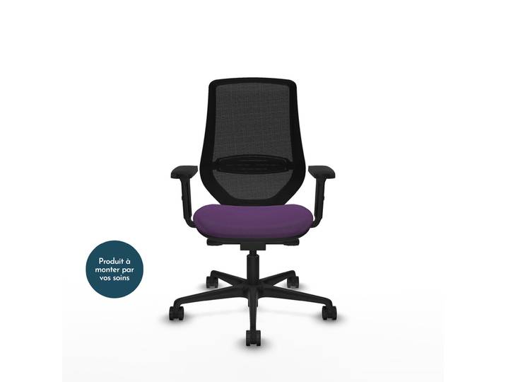 Piqueras y Crespo MARDOS Fauteuil ergonomique Dossier Maille - Accoudoirs 2D - Assise Violet