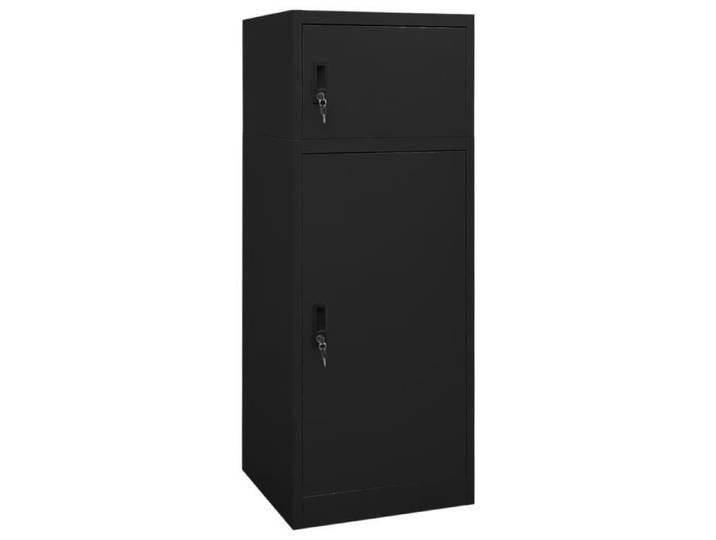 Armoire à selles - ALOMEJOR - Noir - 53x53x140 cm - Acier - 2 portes verrouillables