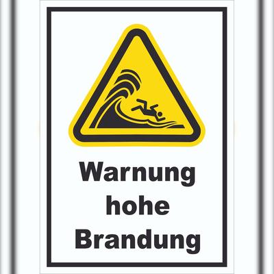 HB-Druck Schild Warnung hohe Brandung A3 (297x420mm)
