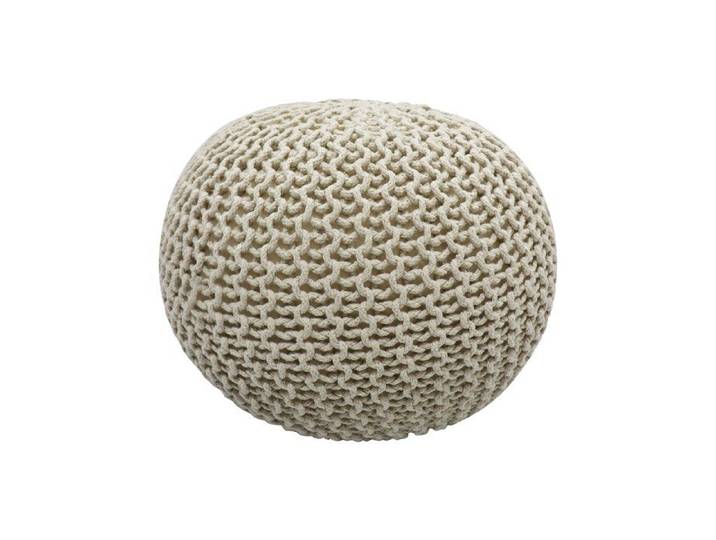Pouf rond en rotin beige MADALO