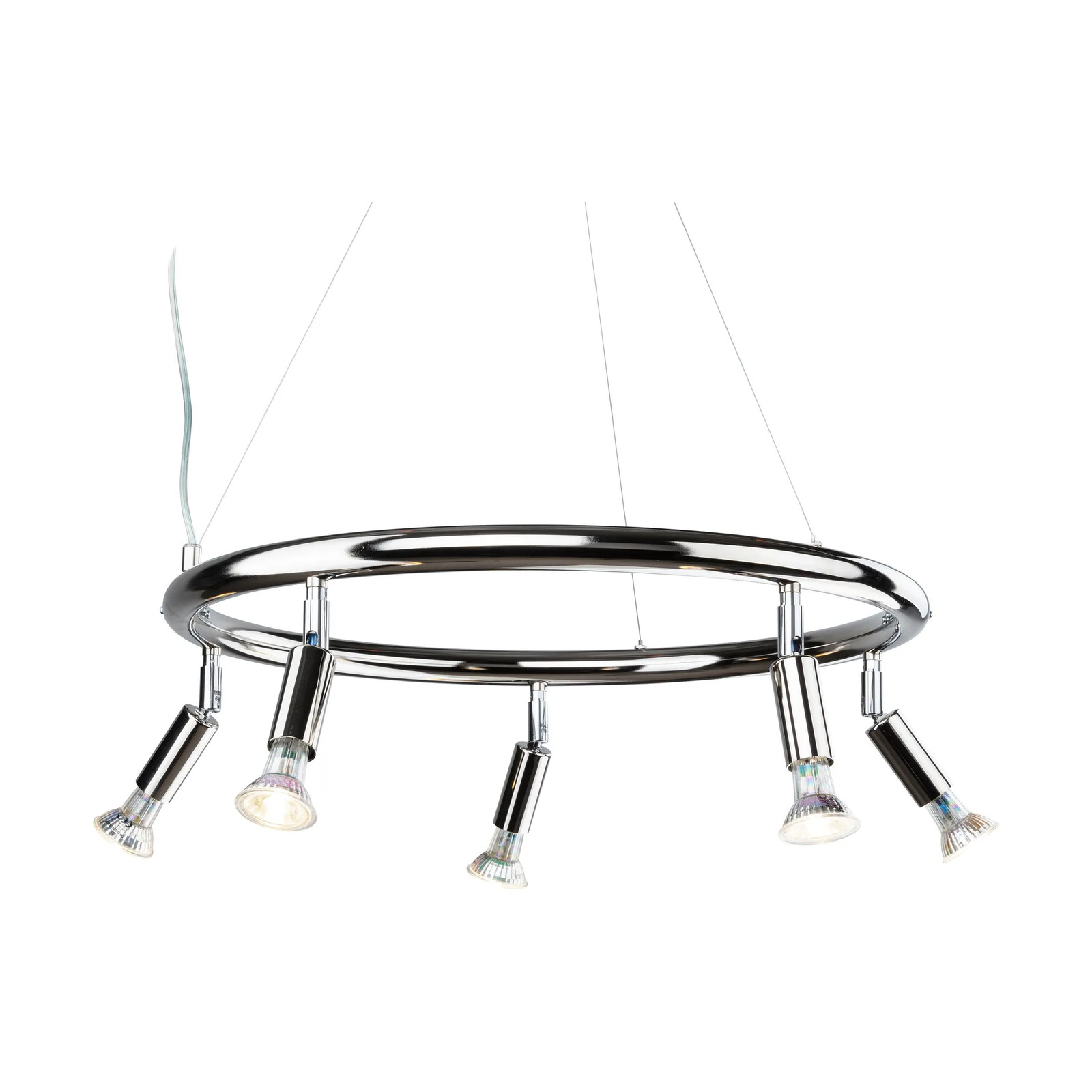 Örsjö Belysning Star ronde 5-spots plafondlamp, Vernikkeld messing, Ø60 cm