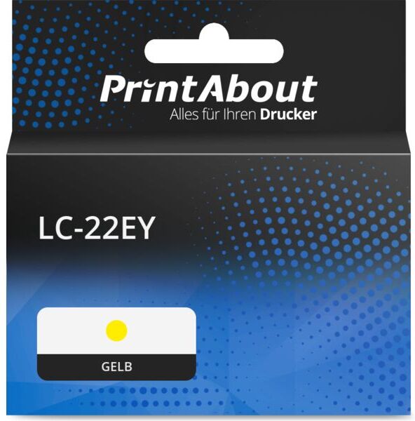 PrintAbout Druckerpatrone kompatibel mit Brother LC-22EY - Gelb