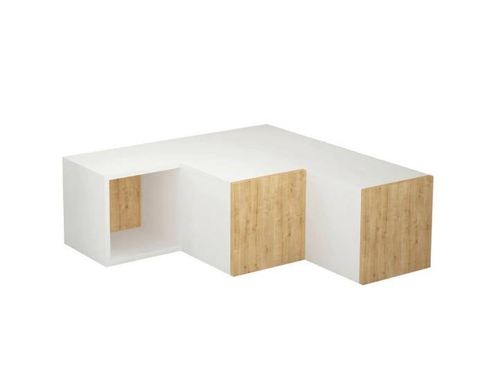 Mid.you Lowboard, Weiss, Honigeiche, Holzwerkstoff, 2 Schublade(n) Schubladen, 90x32x92 cm, stehend, Wohnzimmer, TV Möbel, Lowboards, Lowboards stehend