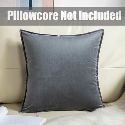 On Spot Shop Luxury Velvet Decorative Cushion Cover, Super Soft Solid Color Living Room Sofa Pillow Cover For Stylish Home gray 500mm*500mm