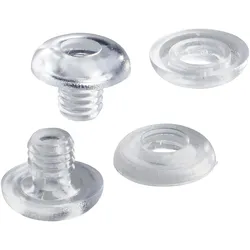 100 Druckösen mit Loch, Kunststoff, 0-3 mm Füllhöhe, transparent, PS