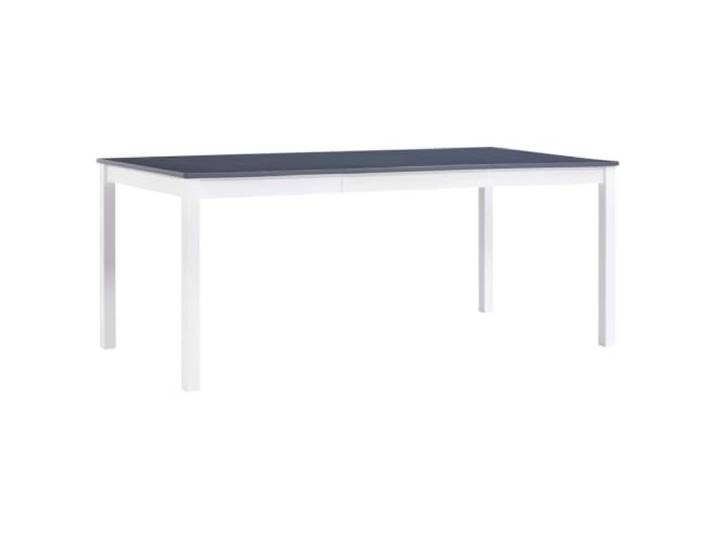Roanoer Esstisch Kiefernholz 180x90x73 cm Küchentisch Weiß Grau Minimalistisches Design fürs Esszimmer: Solide Holzbeine schaffen Platz für gemeinsame Mahlzeiten mit Gästen.