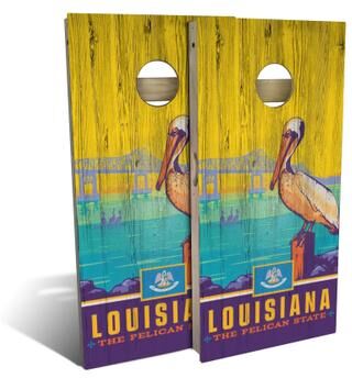 Skip's Garage Louisiana State Pride Outdoor Cornhole Board Set