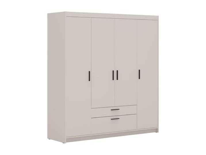 AXLIVING Garderobe Storicos 4T 176,3cm Beige 8 Fächer, 2 Kleiderstangen, 2 Schubladen. Laminierte Platten. Push-to-Open-System. Melaminbeschichtete Kanten.