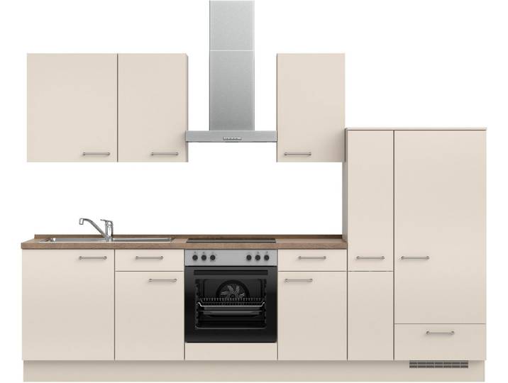 nobilia® Küchenzeile Laser I , NEU: individuell anpassbar mit gratis Profi-Beratung, vormontiert, 300 cm breit, optional mit verschiedenen E‑Geräte-Sets