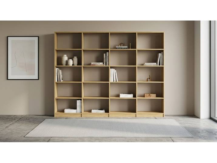 Großes Bücherregal nach Maß Eiche Natur geölt