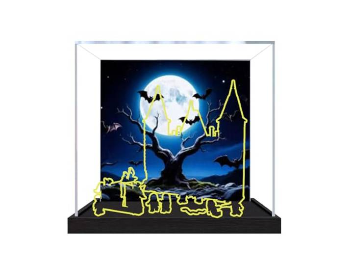 Acryl-Vitrine für Le-go 76453 Malfoy Manor-Modell, staubdichte Displaybox (nur Displaybox) (Hintergrund 3 mm)