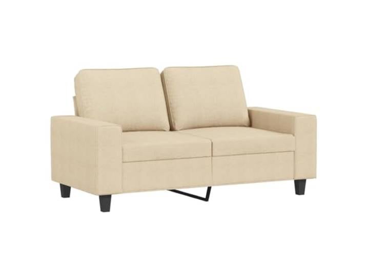 KTHLBRH Sofa-Set, 3-teilig, cremefarben 2-Sitzer 154 cm, 3-Sitzer 214 cm, Fußstütze, 5 Kissen, Metallrahmen