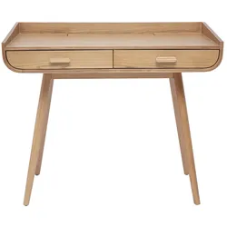 Skandinavischer Schreibtisch mit Stauraum 2 Schubladen in hellem Holz B100 cm HALLEN