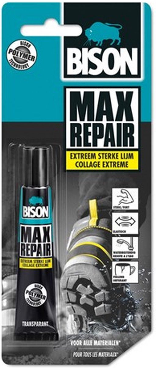 Bison Max Repair Power reparatielijm, transparant, 20 gram