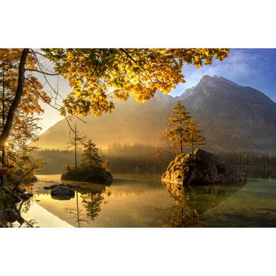 Fototapete PAPERMOON "Photo-Art KELLER, SEEHINTERSEE", bunt, B:3,5m L:2,6m, Vlies, Tapeten