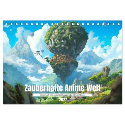 Zauberhafte Anime Welt (Tischkalender 2027 DIN A5 quer), CALVENDO Monatskalender