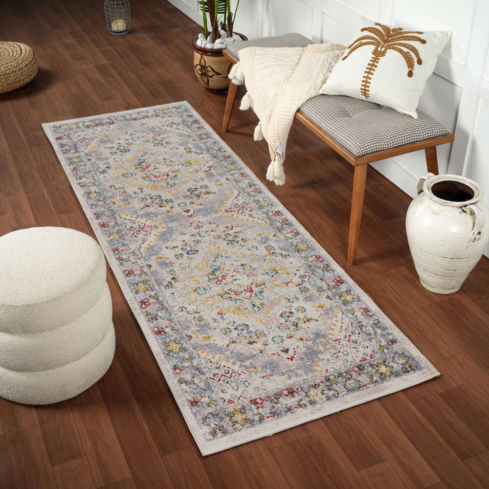 Livabliss Alfombra de pasillo vintage oriental multicolor/topo 80x220