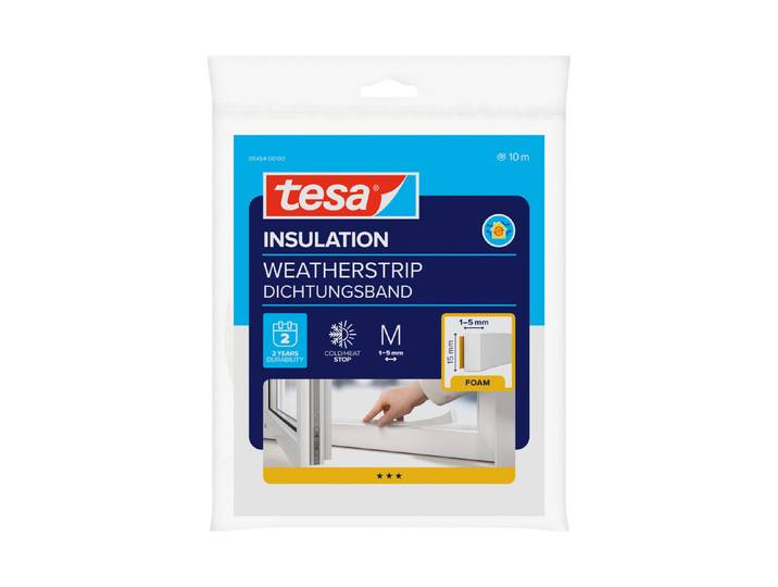 Tesa Schaumstoffdichtung für Fenster und Türen 10m 15 × 5mm