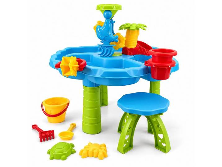 Relaxdays Table d'eau enfants, tabouret, kit