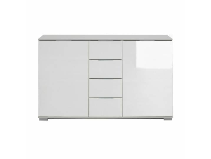 Wimex Easy Plus Kombikommode - Dekor weiß, Glas weiß Modern
