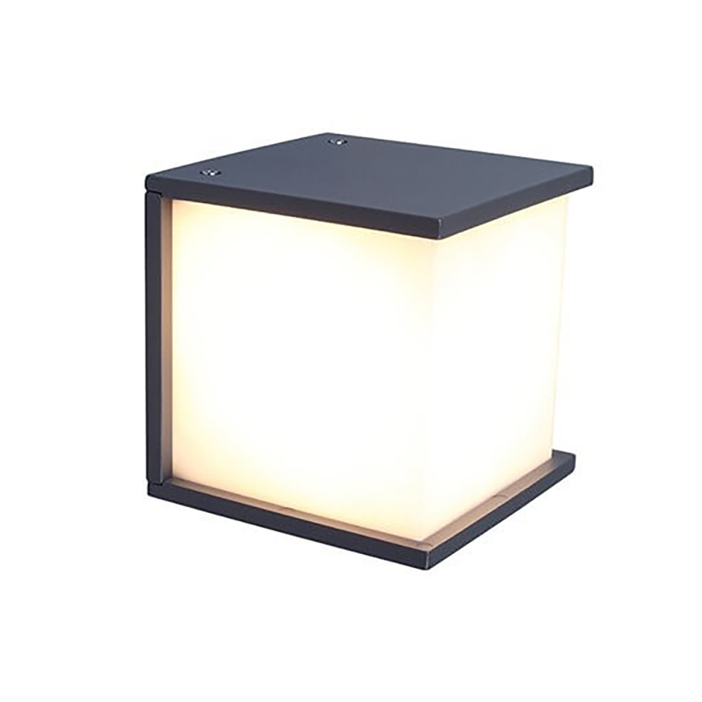 LUTEC Box Cube vierkante wandlamp antraciet