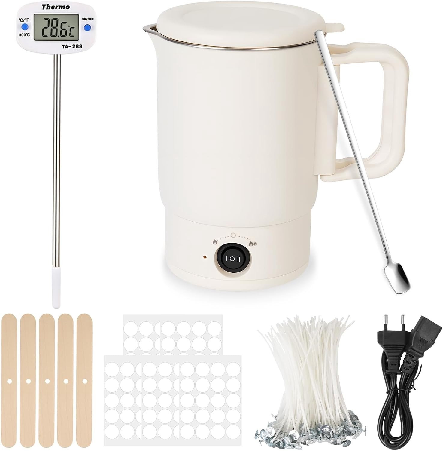 Candle Making Set met Elektrische Wax Smelter, Wax Smeltpot, Thermometer en Accessoires