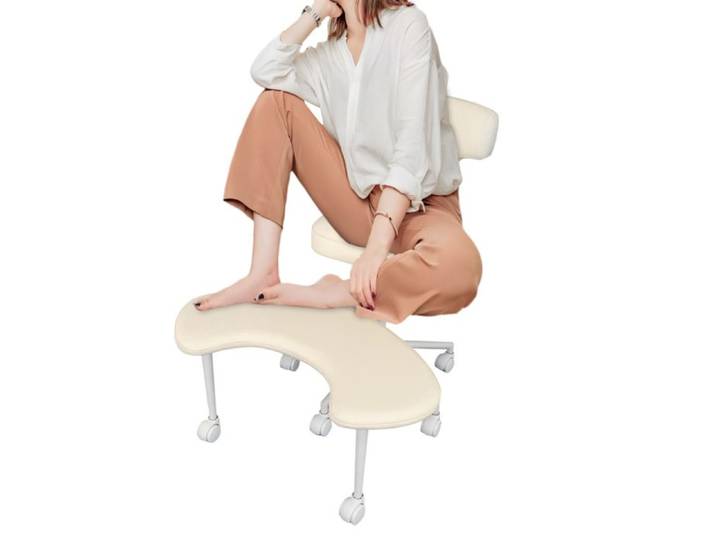 BIPLUT Chaise de Bureau Ergonomique Hauteur Ajustable Ergonomie de levage Chaise à pieds croisés 74*81*80-91cm